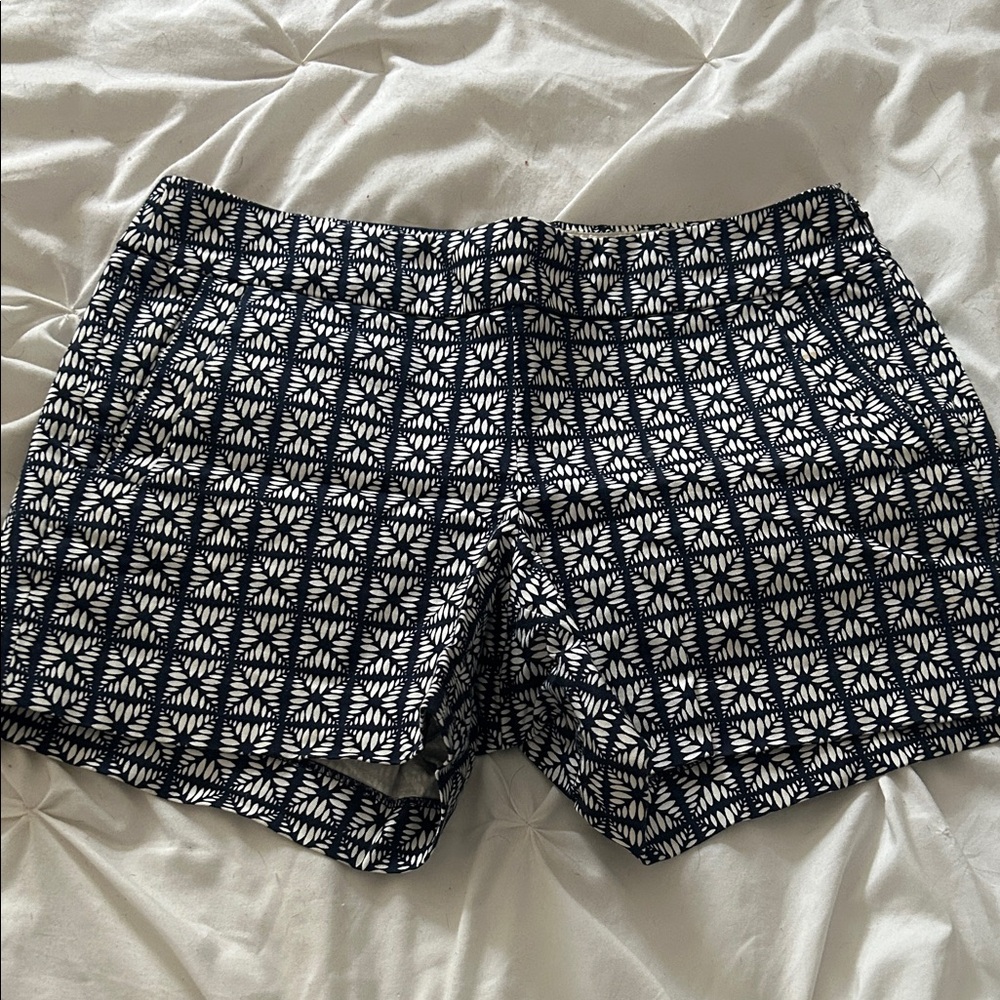 Jcrew Navy Floral Tile Print Shorts